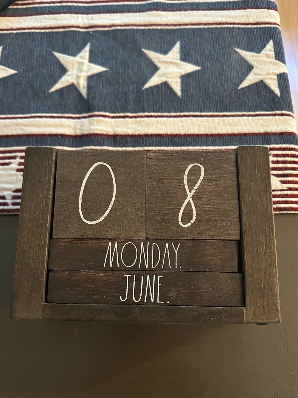 Rae Dunn Rustic Wooden Perpetual Calendar - Dark Brown